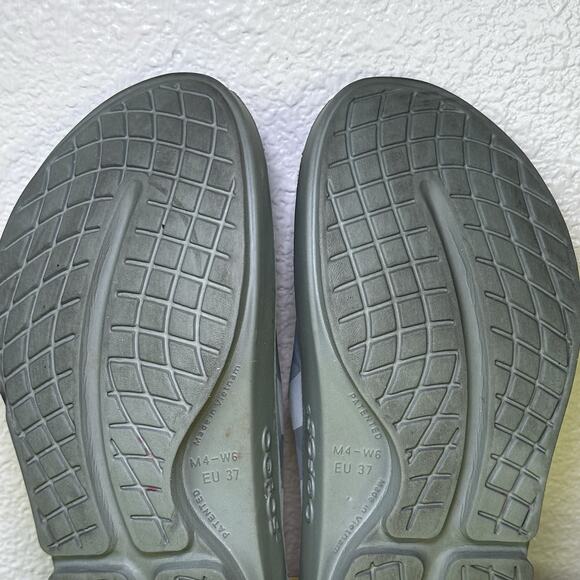 OOfos OOahh Size Women 6 Men’s 4 Olive Green Recovery Comfort Slide Sandals - Picture 15 of 16